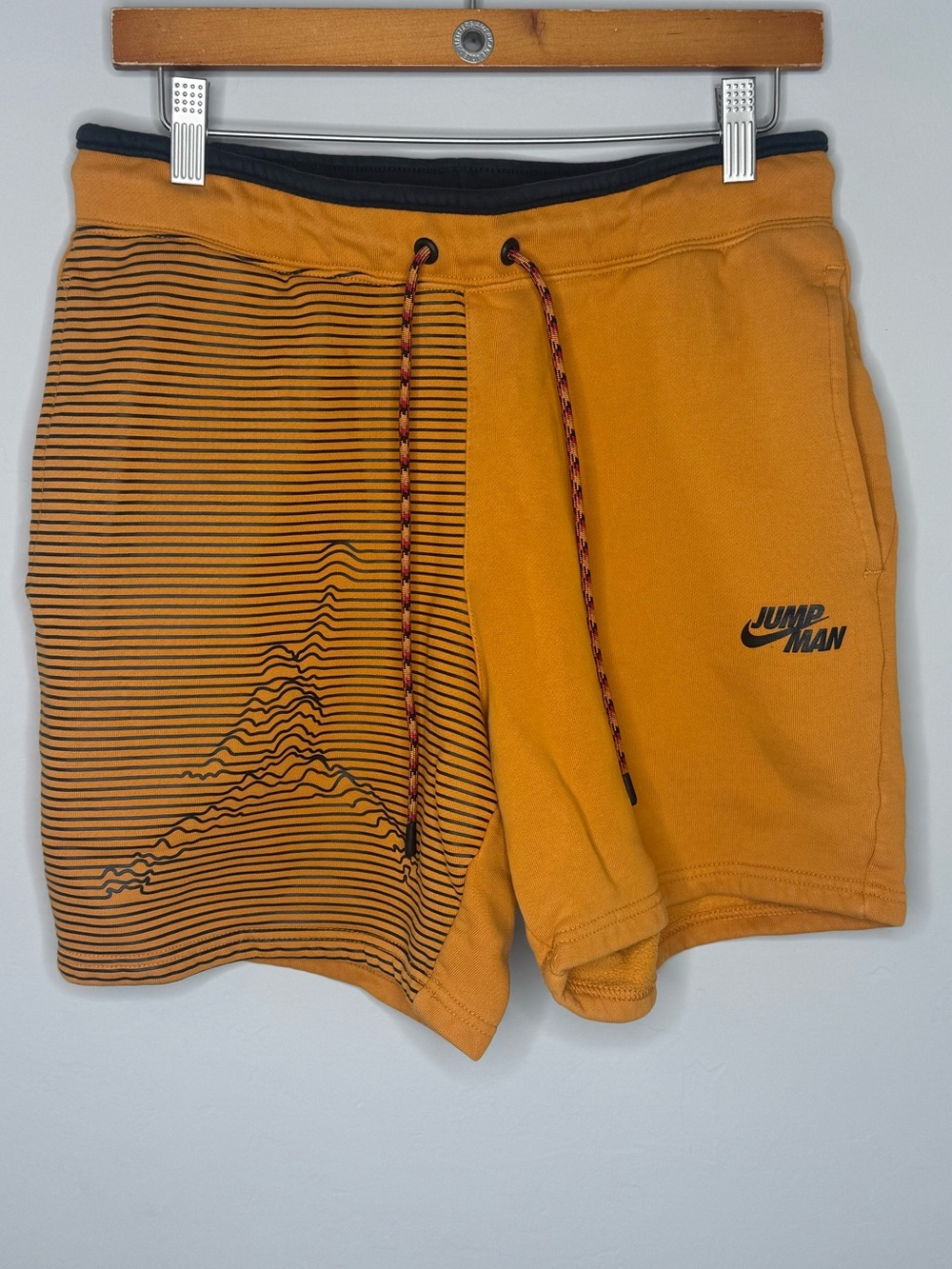 Nike air Jordan fleece shorts mustard yellow jump man size small